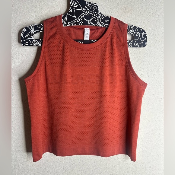 Lululemon Breeze By Muscle Crop Tank W1BCHS lululemon color Cayenne Size 4 - Picture 6 of 6